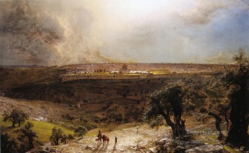  Hudson Art Painting - Jerusalem from the Mount of Olives scenery Hudson River Frederic Edwin Church